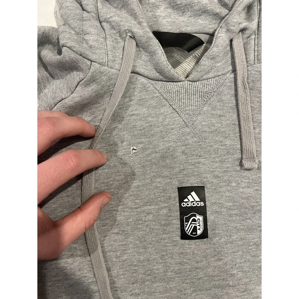Adidas St Louis City SC‎ Soccer Sweatshirt Hoodie Mens Small MLS Gray Pullover